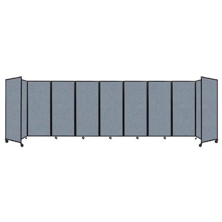 Versare Room Divider 360 Folding Portable Partition 25' x 6'10" Powder Blue Fabric 1182904